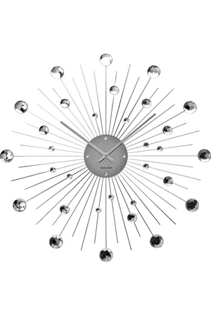 Karlsson Wall Clock Sunburst Crystal Silver