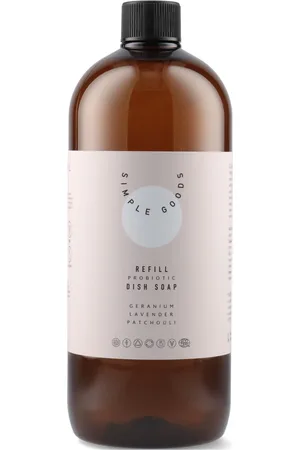 Simple Refill Dish Soap, Geranium, Lavender & Patchouli 1000 Ml Brown