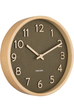Karlsson Wall Clock Pure Wood Grain Small Green