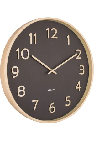 Karlsson Wall Clock Pure Wood Grain Black