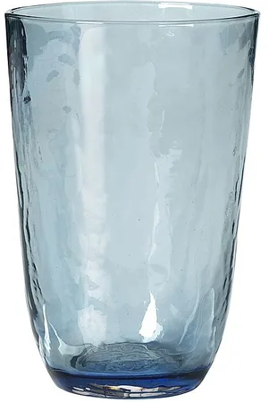 Broste Copenhagen Drinking Glass Hammered Blue