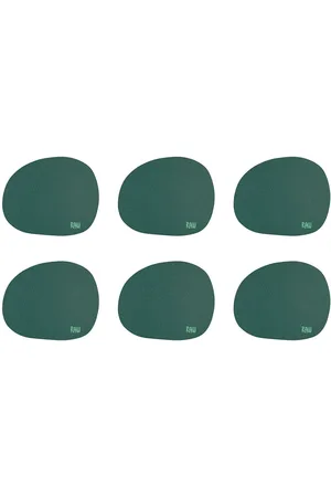 aida Raw - Silic Coaster Dark Green 12,2X10 Cm 6 Pcs. Pack Green