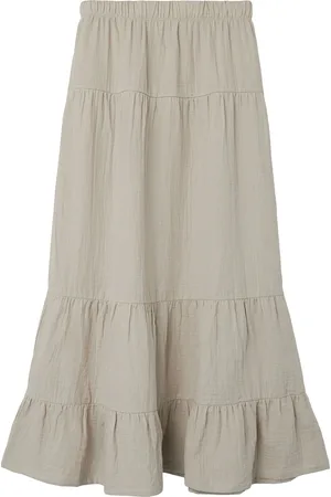 LMTD Nlfhussa Long Skirt Noos Beige