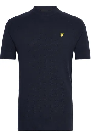 Lyle & Scott Linen Blend Knitted T-Shirt Navy