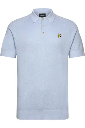 Lyle & Scott Linen Blend Knitted Polo Blue