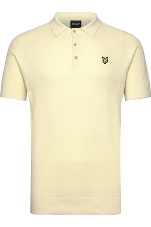 Lyle & Scott Linen Blend Knitted Polo Yellow