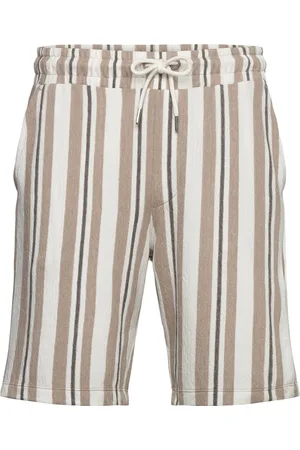 Lindbergh Striped Terry Shorts With Elastic W Beige