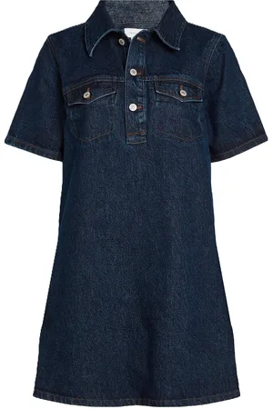 Calvin Klein Popover Denim Dress Dark Ck Blue Blue