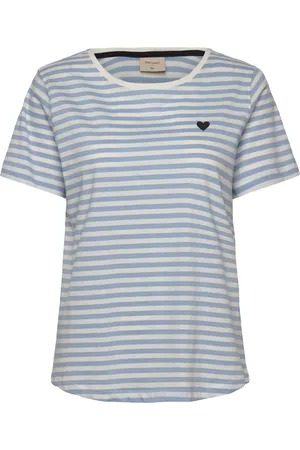 Freequent T-Shirt From Freequent In A Soft Material With Stripes. The T-Shirt Has A Rounde White