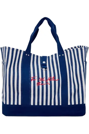 Lexington Herringb Beach Bag Blue