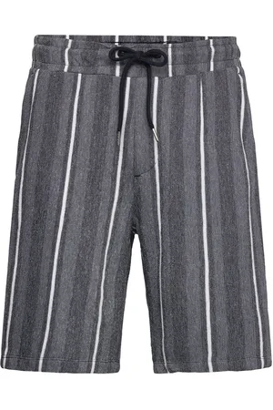Lindbergh Striped Terry Shorts With Elastic W Grey