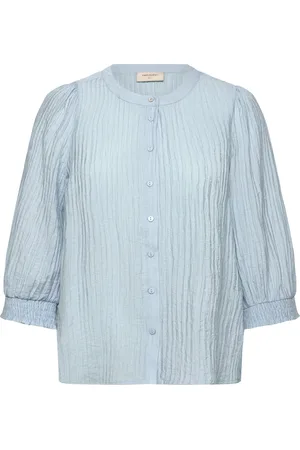 Freequent Shirt From Freequent In A Lightly Embossed Material With Stripes. The Shirt Has Blue