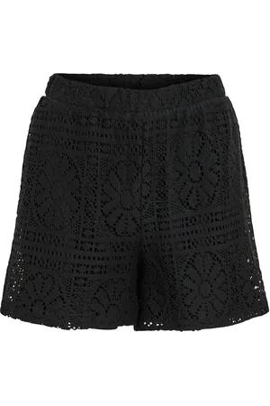 VILA Vimerinda Crochet Hw Shorts Black