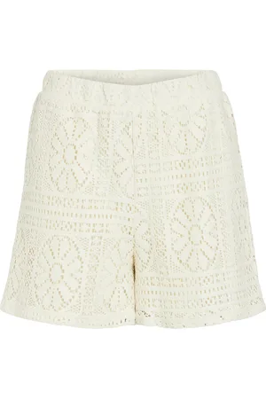 VILA Vimerinda Crochet Hw Shorts White