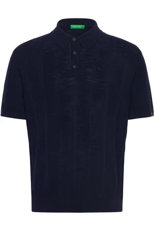 Benetton H/S Polo Shirt Navy