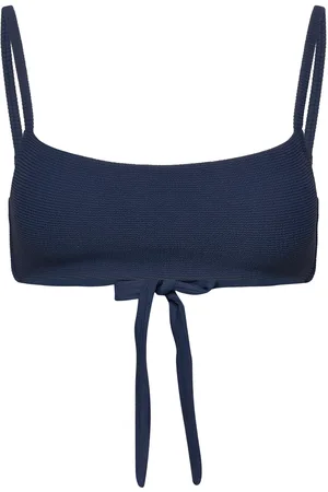 Lexington Textured Bikini Top Navy