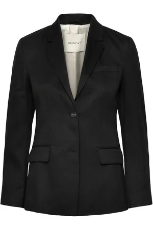 GANT Slim Stretch Linen Blazer Black