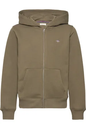 GANT Shield Zip Hoodie Khaki