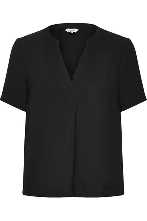 BUBBLEROOM V-Neck Blouse Black