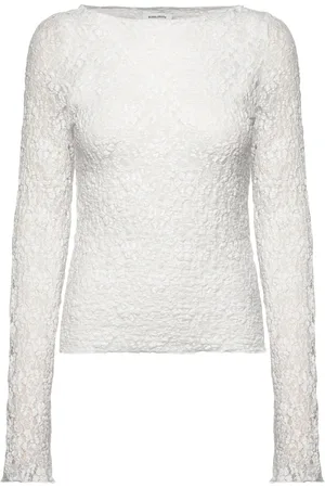BUBBLEROOM Long Sleeve Lace Top White