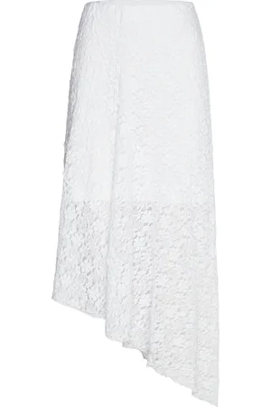 BUBBLEROOM Asymmetric Lace Skirt White