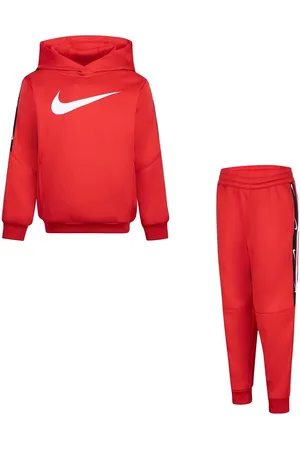 Nike Sportswear Club Poly Pullover Hoodie And Pants Set Red