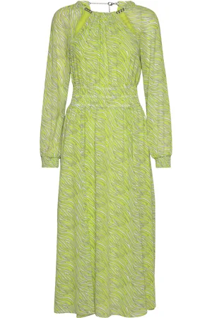 Michael Kors Mod Zebra Midi Drs Green