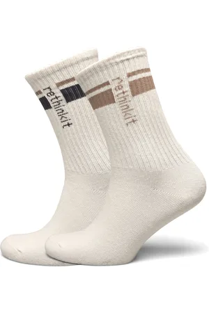 Rethinkit Rethinkit Striped Crew Sock 2 Pack Beige