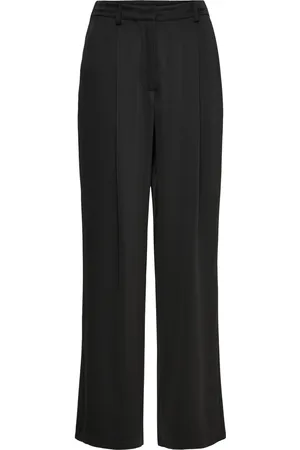 By Malina Sarah Elastic Waist Satin Pants Black