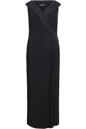 Ralph Lauren Jersey Off-The-Shoulder Gown Black