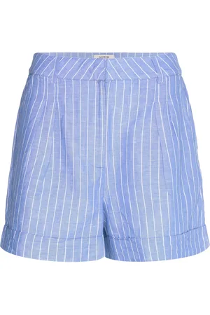 Scotch&Soda High Rise Linen Printed Shorts Blue