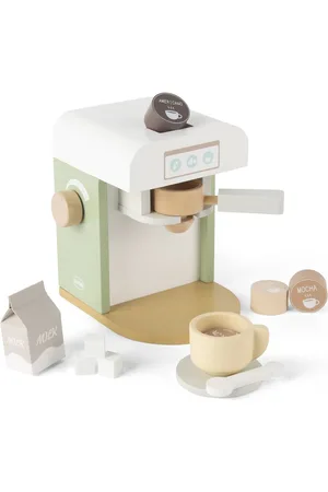 Dantoy Coffee Machine Wood Xl In Gift Box 14 Parts Patterned