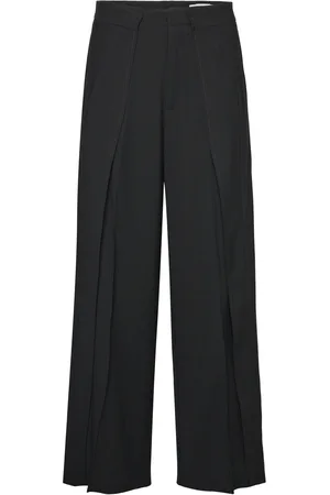 Hope Overlap Wide-Leg Trousers Black