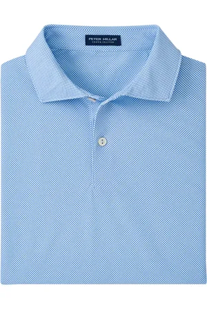 Peter Millar Checkers Performance Mesh Polo - Edwin Spread Coll Blue
