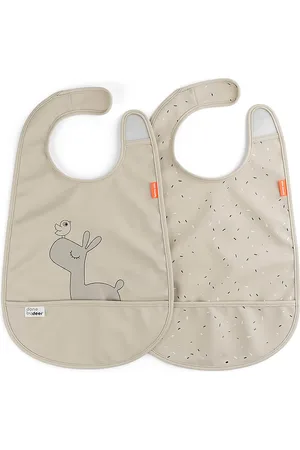 Done by Deer Bib W/Velcro 2-Pack Lalee Sand D By Deer Patterned