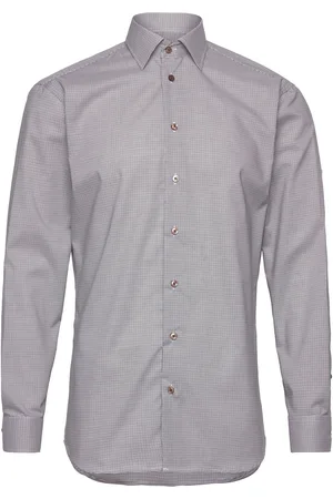 BOSWEEL SHIRTS EST. 1937 Small Check On White Grey