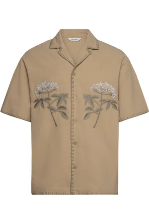 Holzweiler Pier Ripstop Embroidery Shirt Beige