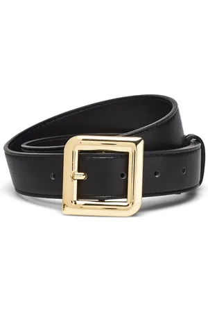 MANGO Square Buckle Belt Black