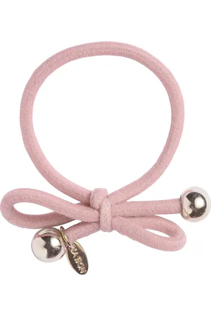 IA BON Hair Tie With Gold Bead - Powder Pink Pink