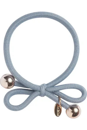 IA BON Hair Tie With Gold Bead - Dusty Blue Blue