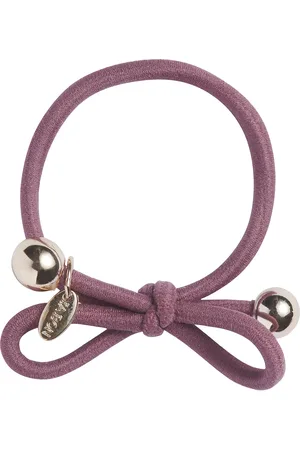 IA BON Hair Tie With Gold Bead - Mauve Pink