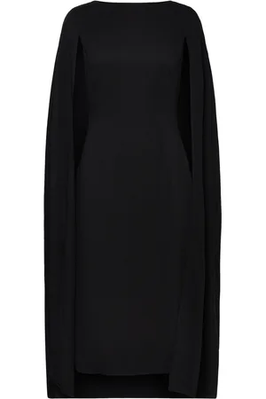 By Malina Norah Cape Detail Midi Dress Black