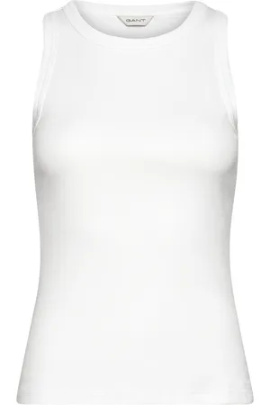GANT High Neck Rib Tank Top White
