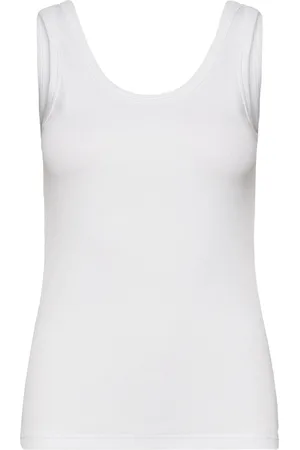 GANT Slim Ribbed Tank Top White