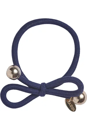 IA BON Hair Tie With Gold Bead - Navy Blue