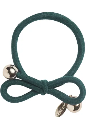 IA BON Hair Tie With Gold Bead - Dark Green Green