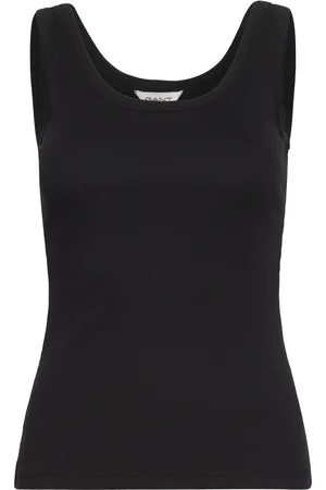 GANT Slim Ribbed Tank Top Black