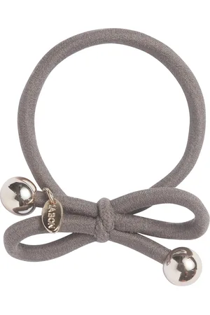 IA BON Hair Tie With Gold Bead - Taupe Beige