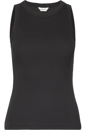 GANT High Neck Rib Tank Top Black