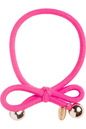IA BON Hair Tie With Gold Bead - Neon Pink Pink